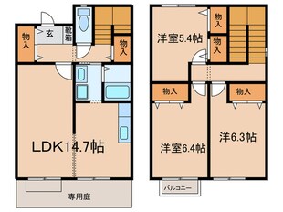 ＬＡ　ＧＲＡＣＩＥＵＸ　Ｄの物件間取画像